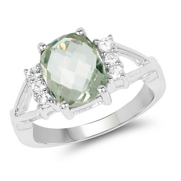 Ring in Sterling Silver Size 6.00 Green Amethyst Bonyak Jewelry Genuine Cushion Prasiolite Ring in Sterling Silver Size 6.00 Green Amethyst Bonyak Jewelry Genuine Cushion Prasiolite